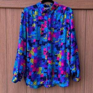 1980’s Colorful Abstract Blouse